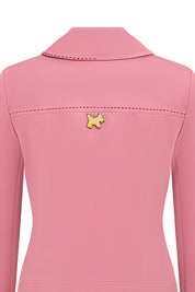 Detalle espalda chaqueta jean chicle cinta argolla - Bettina Spitz