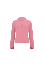 Vista trasera chaqueta jean chicle cinta argolla - Bettina Spitz
