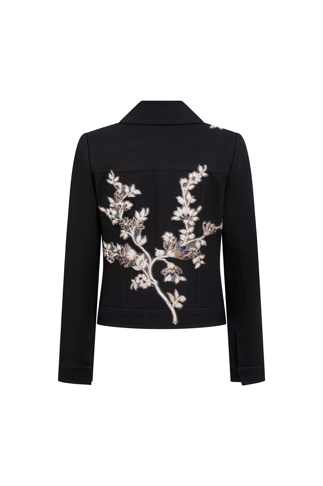 Chaqueta Jean Flor Barroco Negro