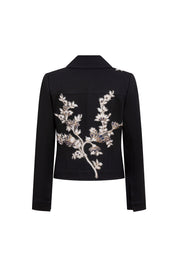 Chaqueta Jean Flor Barroco Negro