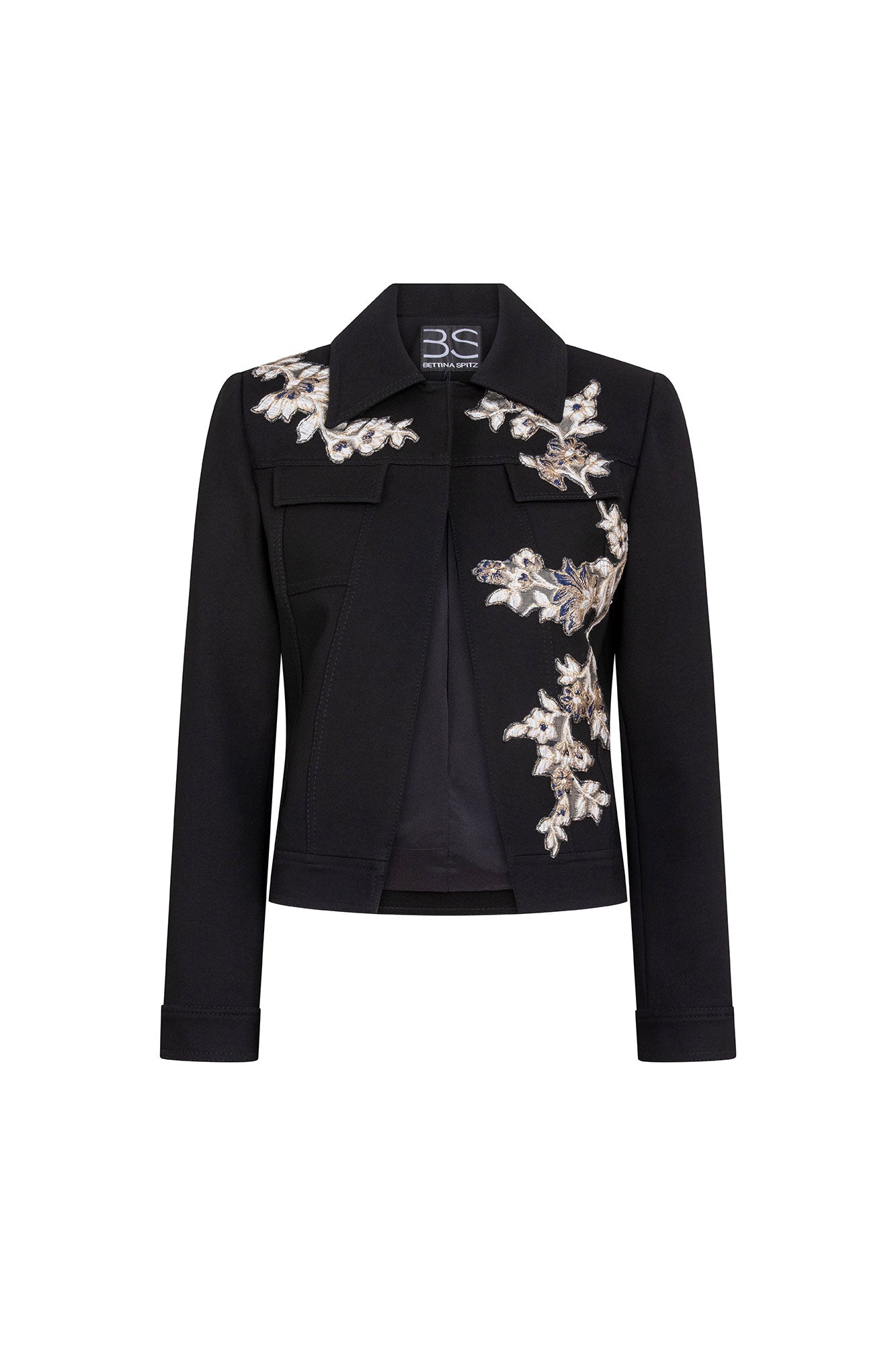 Chaqueta Jean Flor Barroco Negro