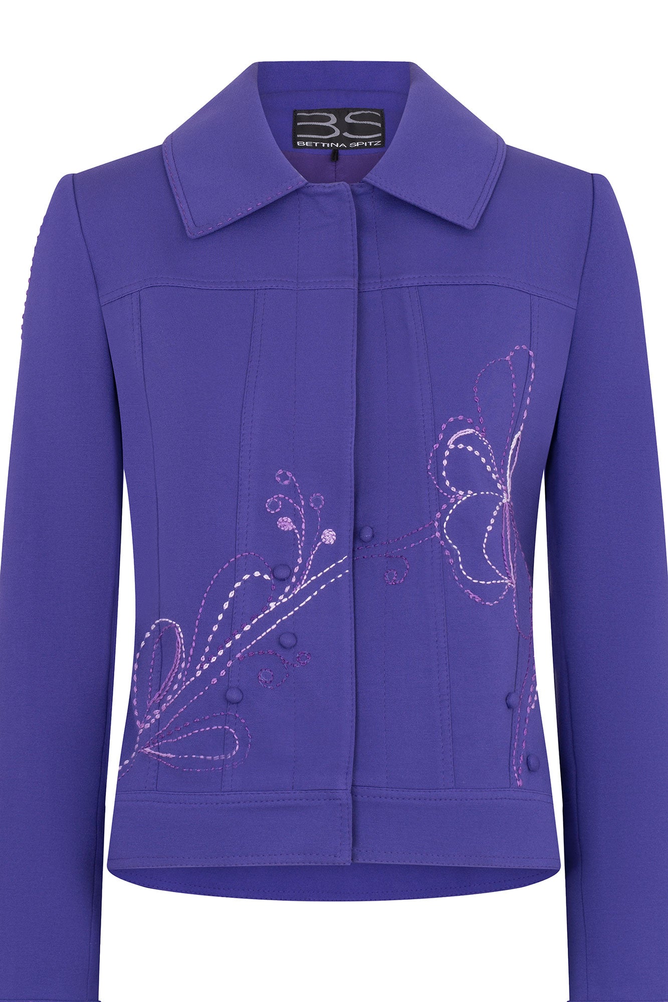 CHAQUETA JEAN FLOR ORQUÍDEA MORADO