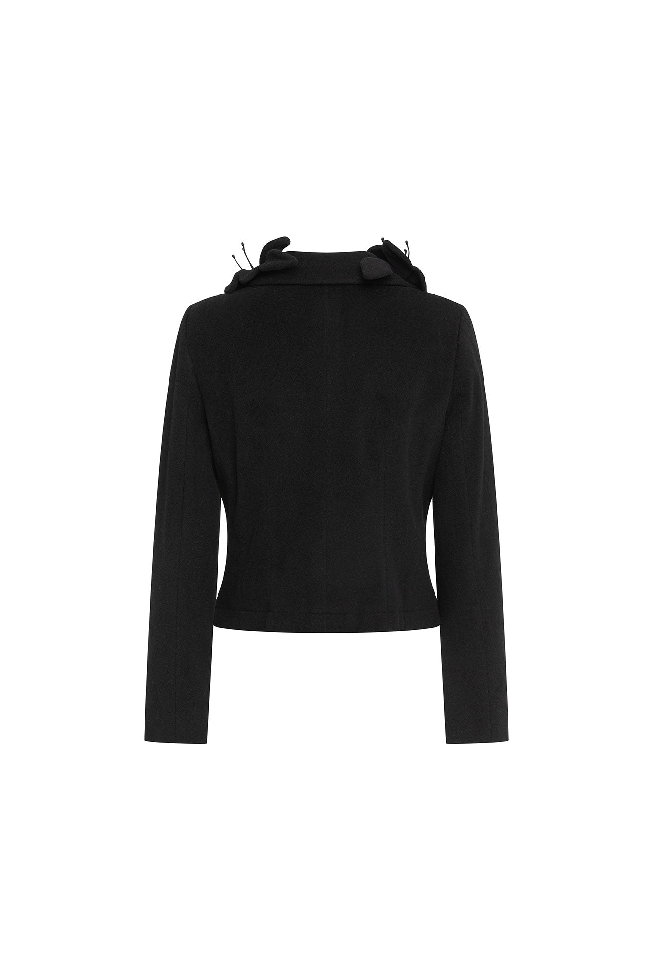 Chaqueta Valentina Cuello Rosas Negro