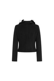 Chaqueta Valentina Cuello Rosas Negro