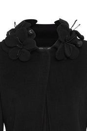 Chaqueta Valentina Cuello Rosas Negro
