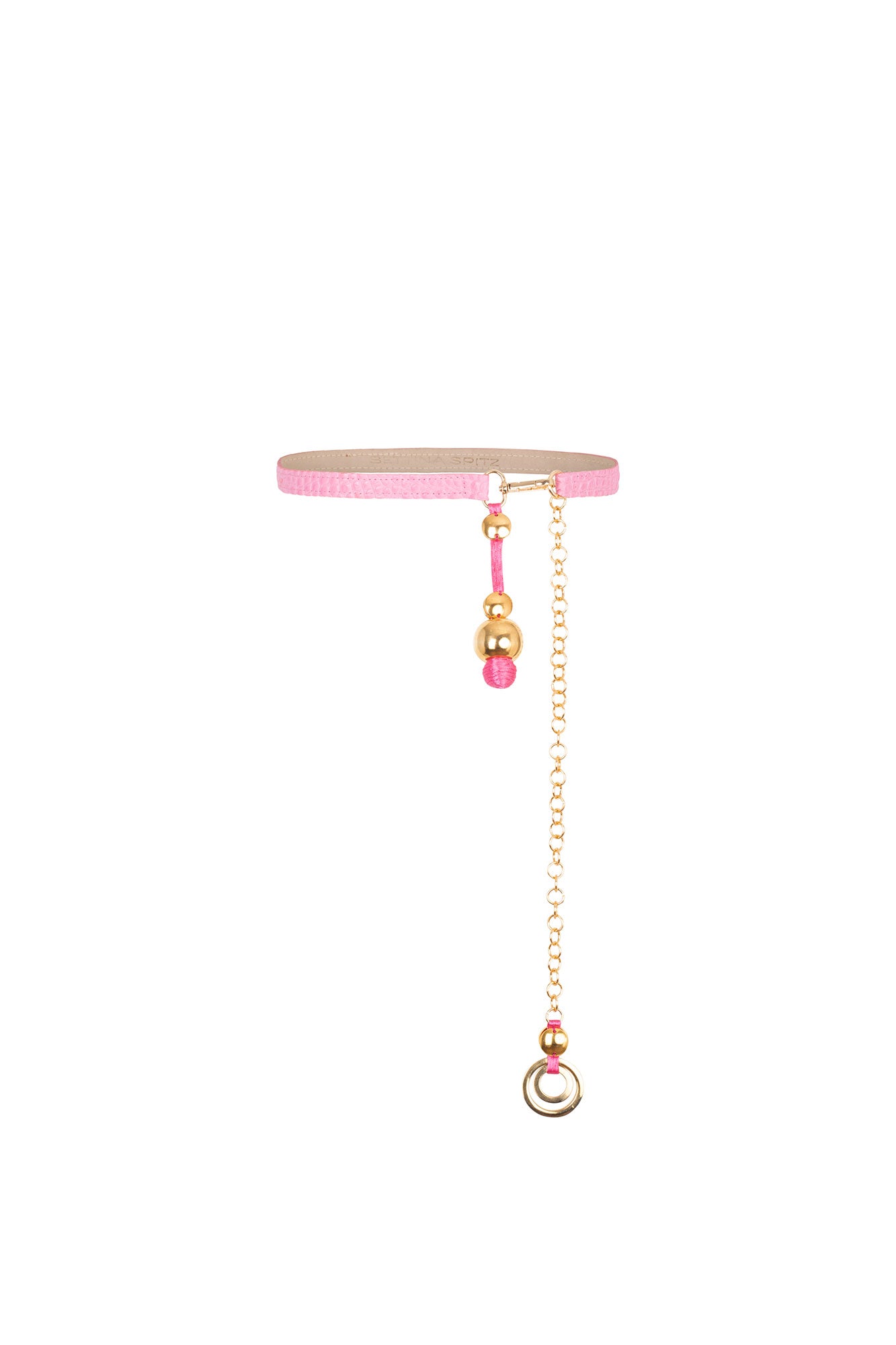 CINTURÓN AROS DORADO CHICLE