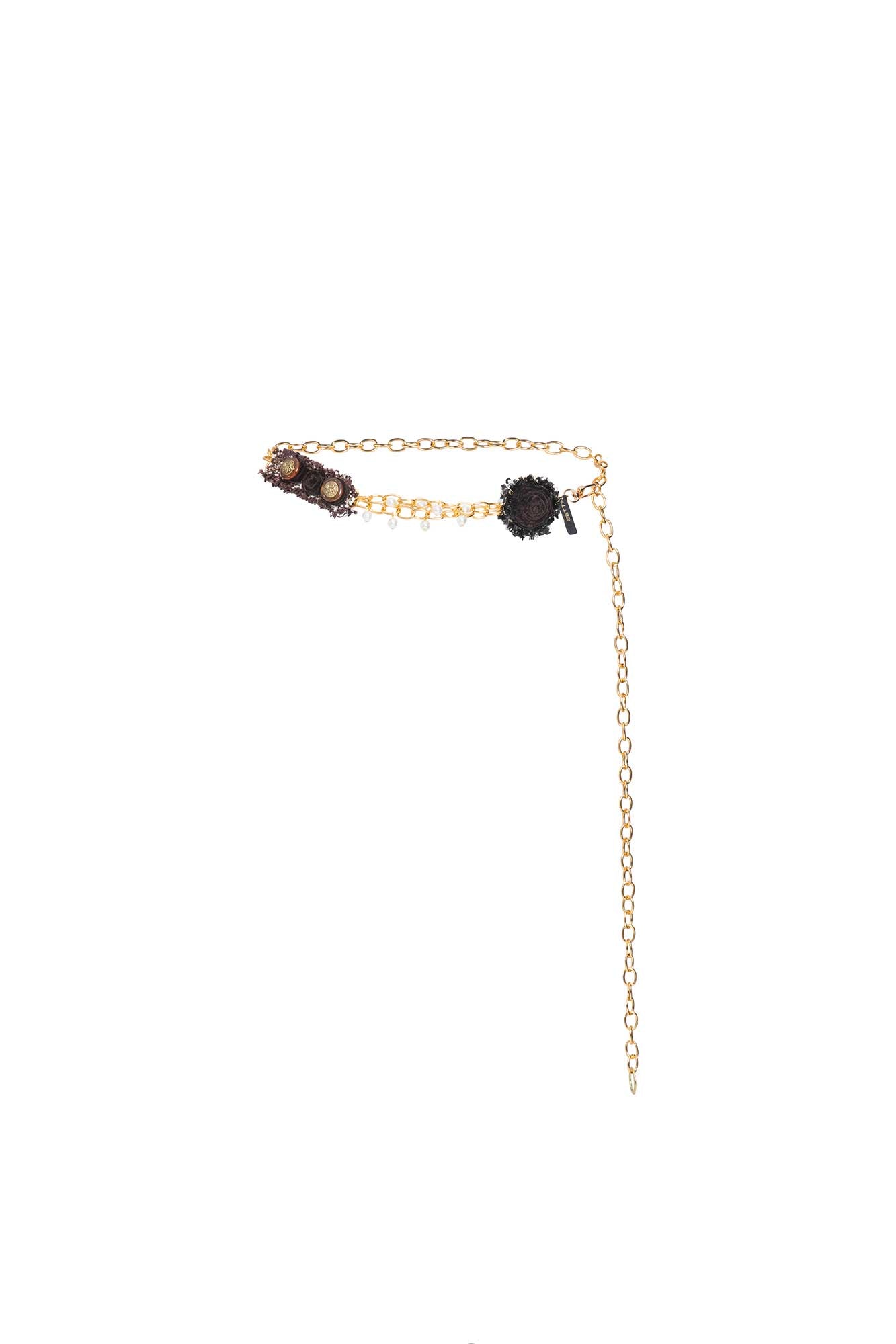 CINTURÓN BOTÓN ROSA CAFÉ