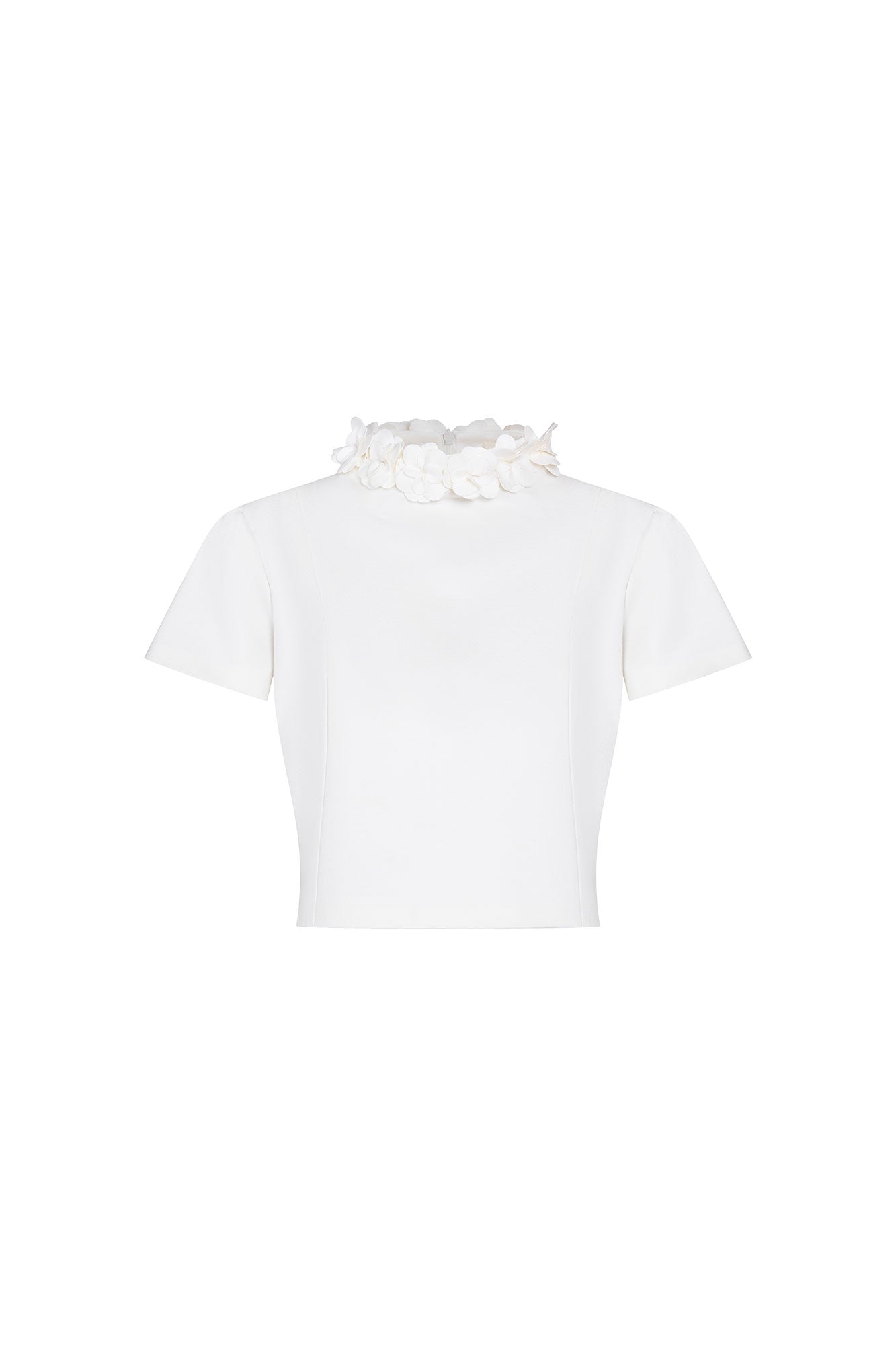 Crop Manguita CR Flor Ivory