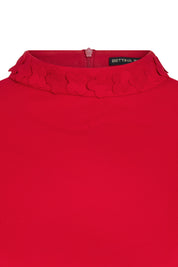 Crop Manguita Cuello Trébol Rojo