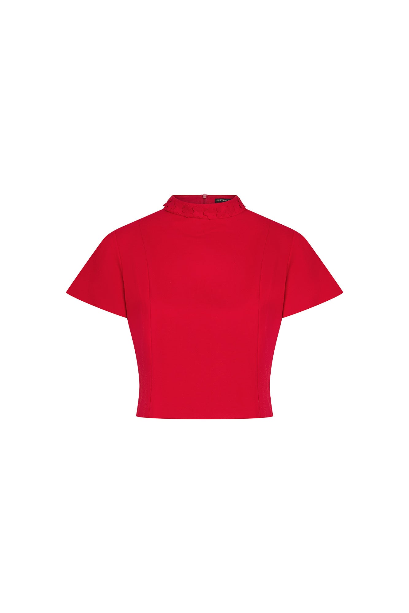 Crop Manguita Cuello Trébol Rojo