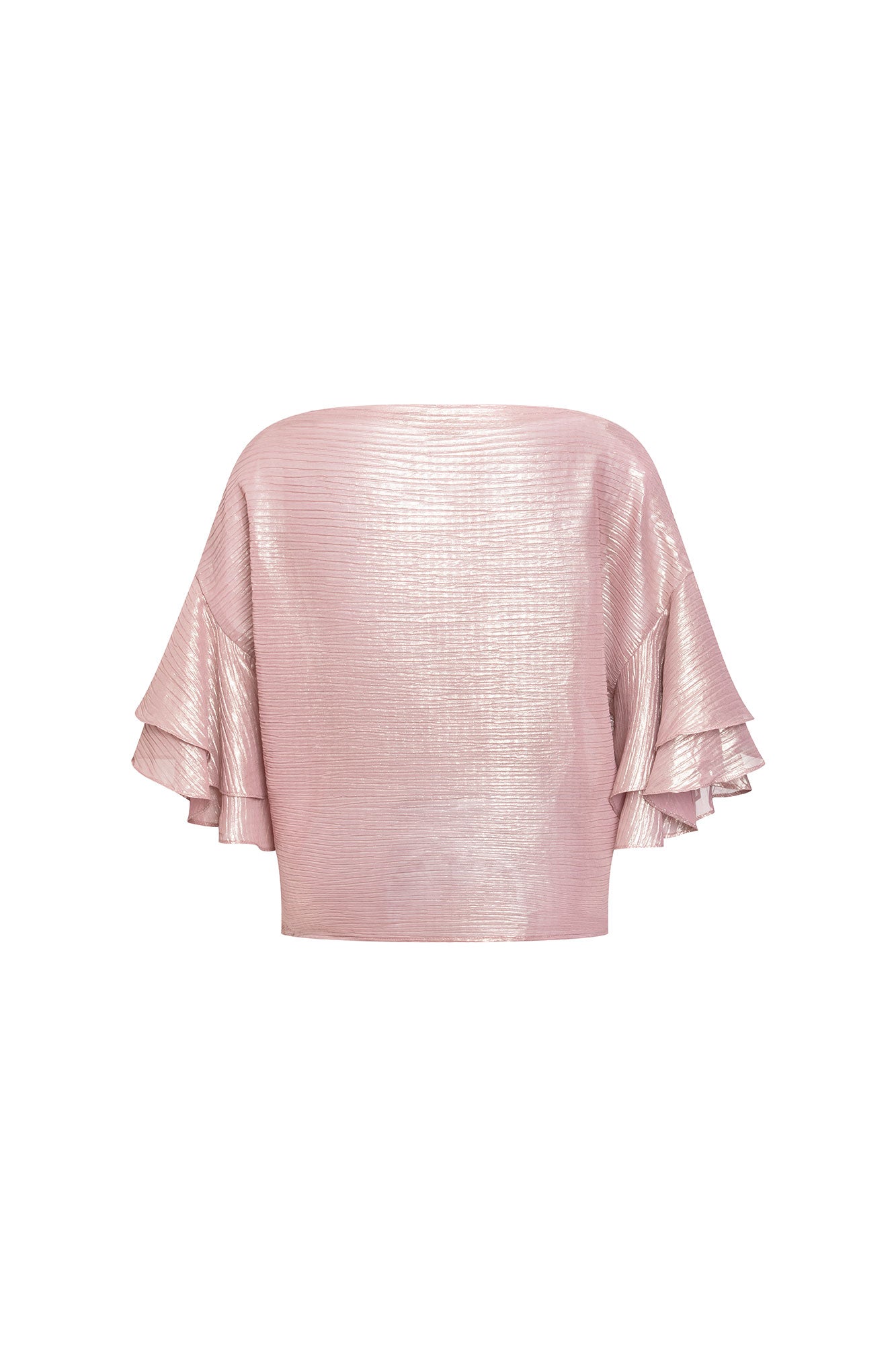 CROP OJAL MANGA GOLAS PALO DE ROSA