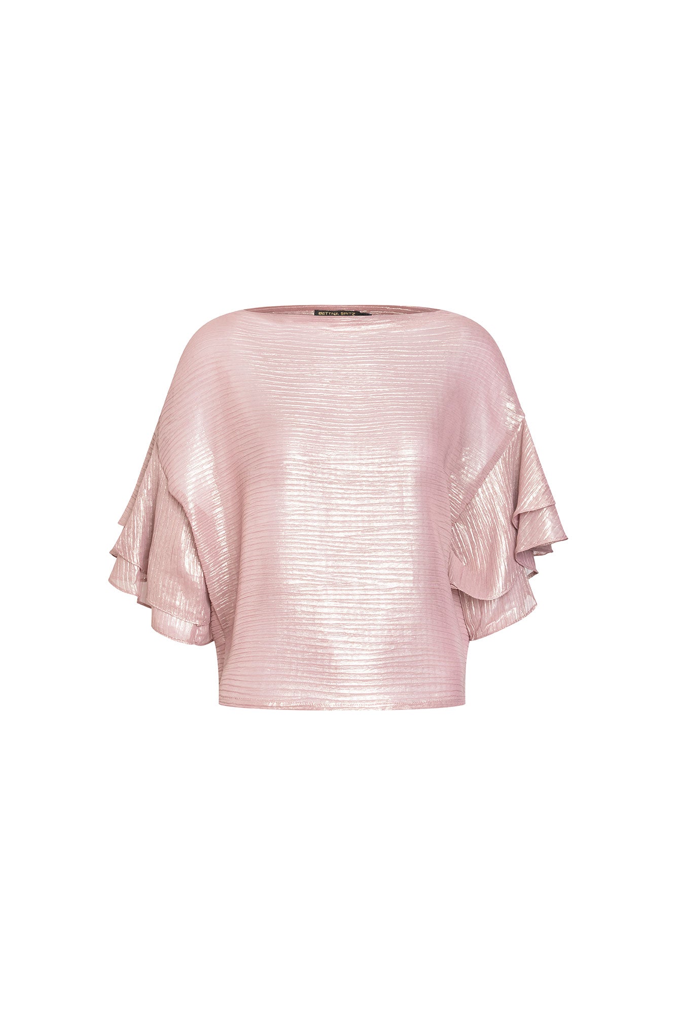 CROP OJAL MANGA GOLAS PALO DE ROSA