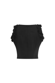 Crop Sisa Flores Negro