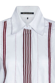Camisa Sol Cintas Rayas Blanco
