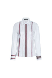 Camisa Sol Cintas Rayas Blanco