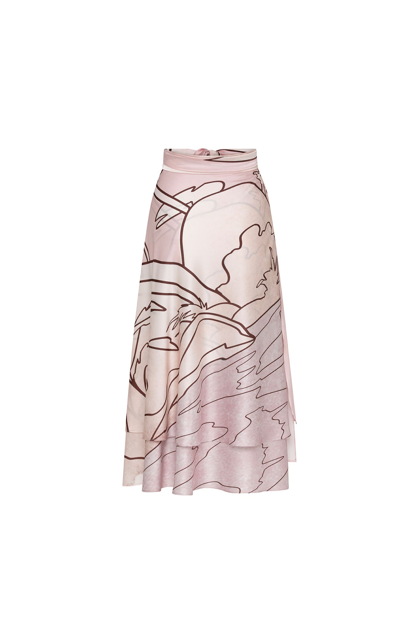 Falda Amarrar Carlota Estampado Rosa