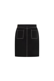 FALDA CORTA DOBLE PESPUNTE NEGRO