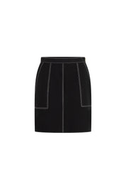 FALDA CORTA DOBLE PESPUNTE NEGRO