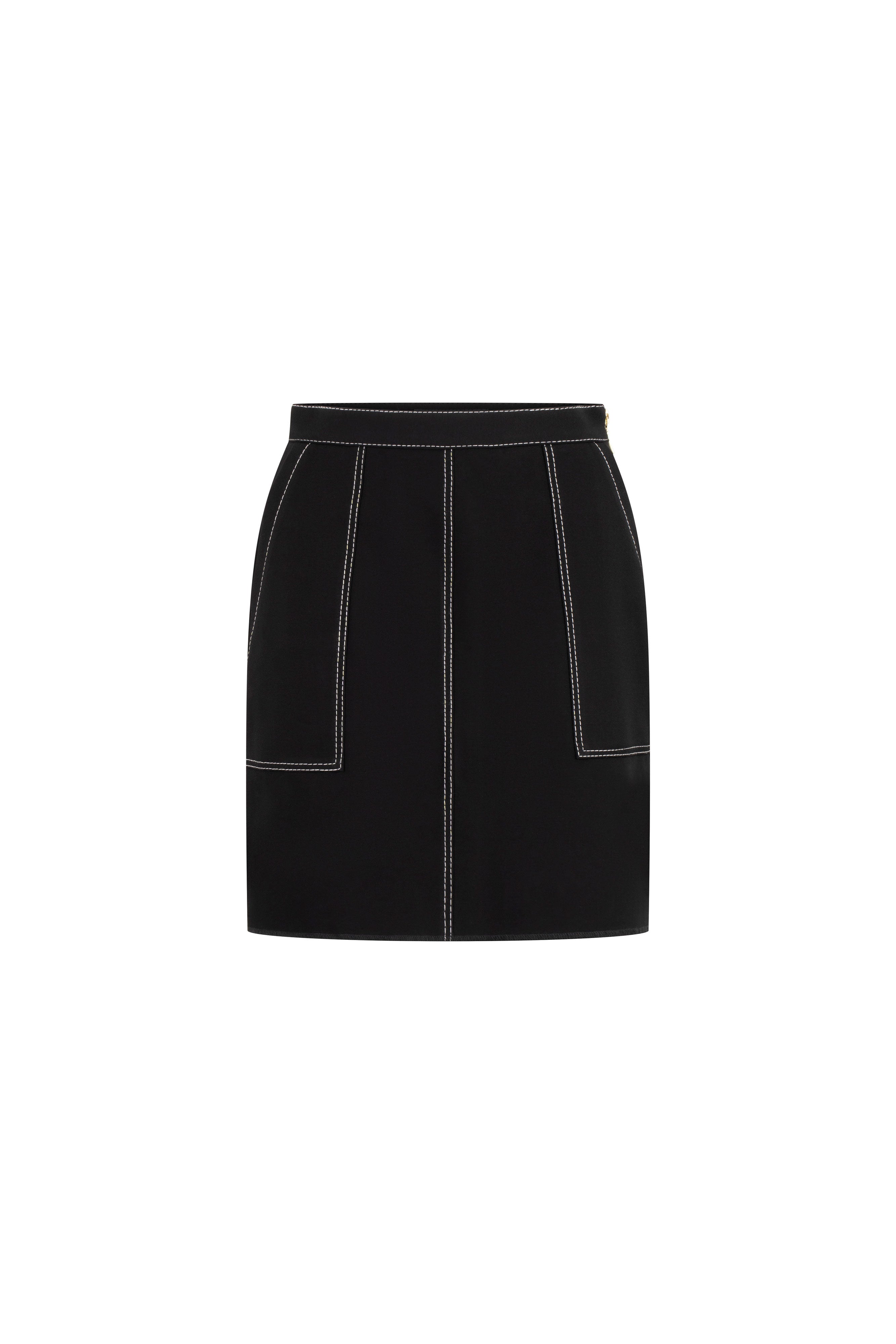 FALDA CORTA DOBLE PESPUNTE NEGRO