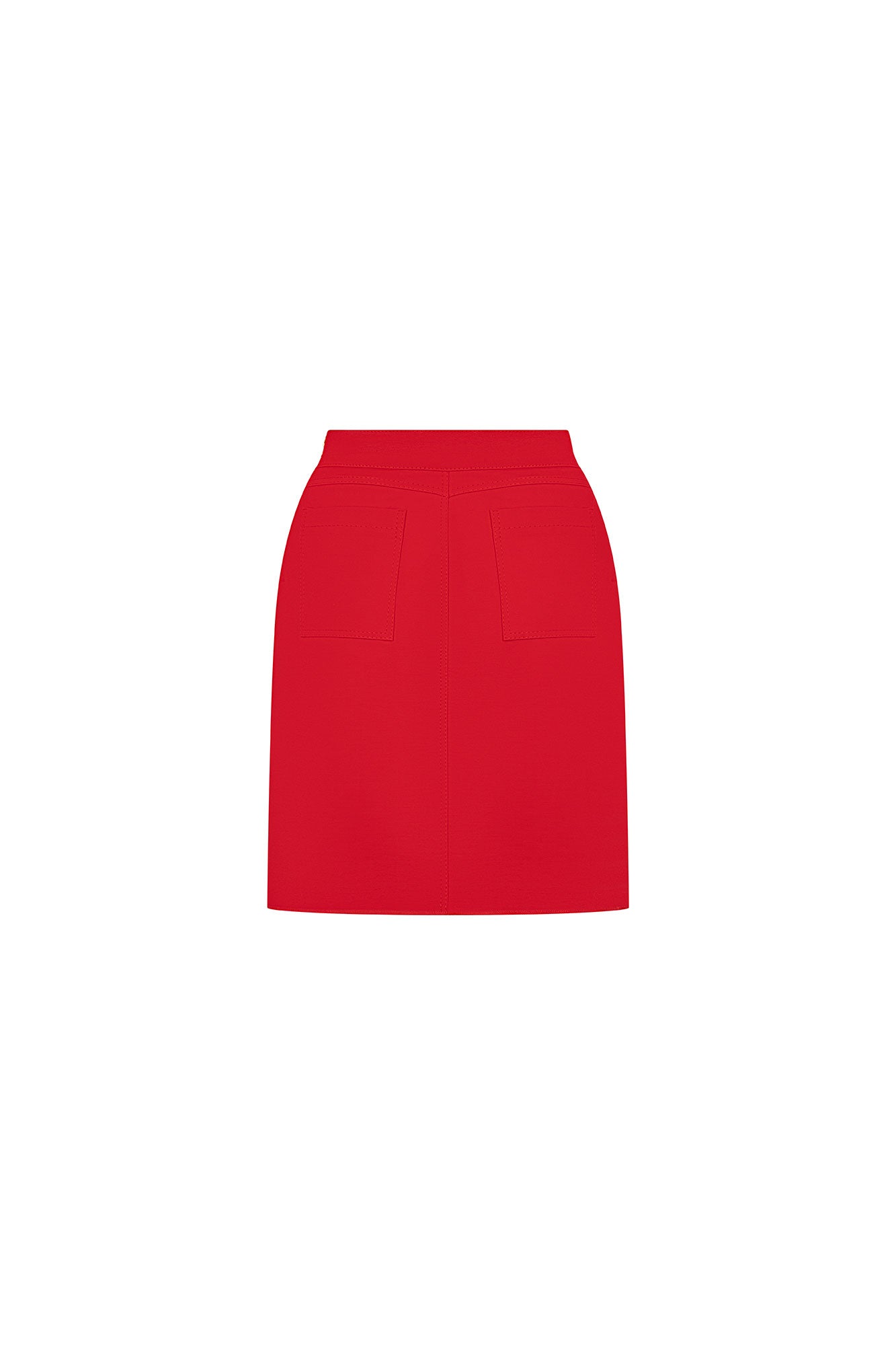FALDA CORTA DOBLE PESPUNTE ROJO