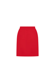 FALDA CORTA DOBLE PESPUNTE ROJO
