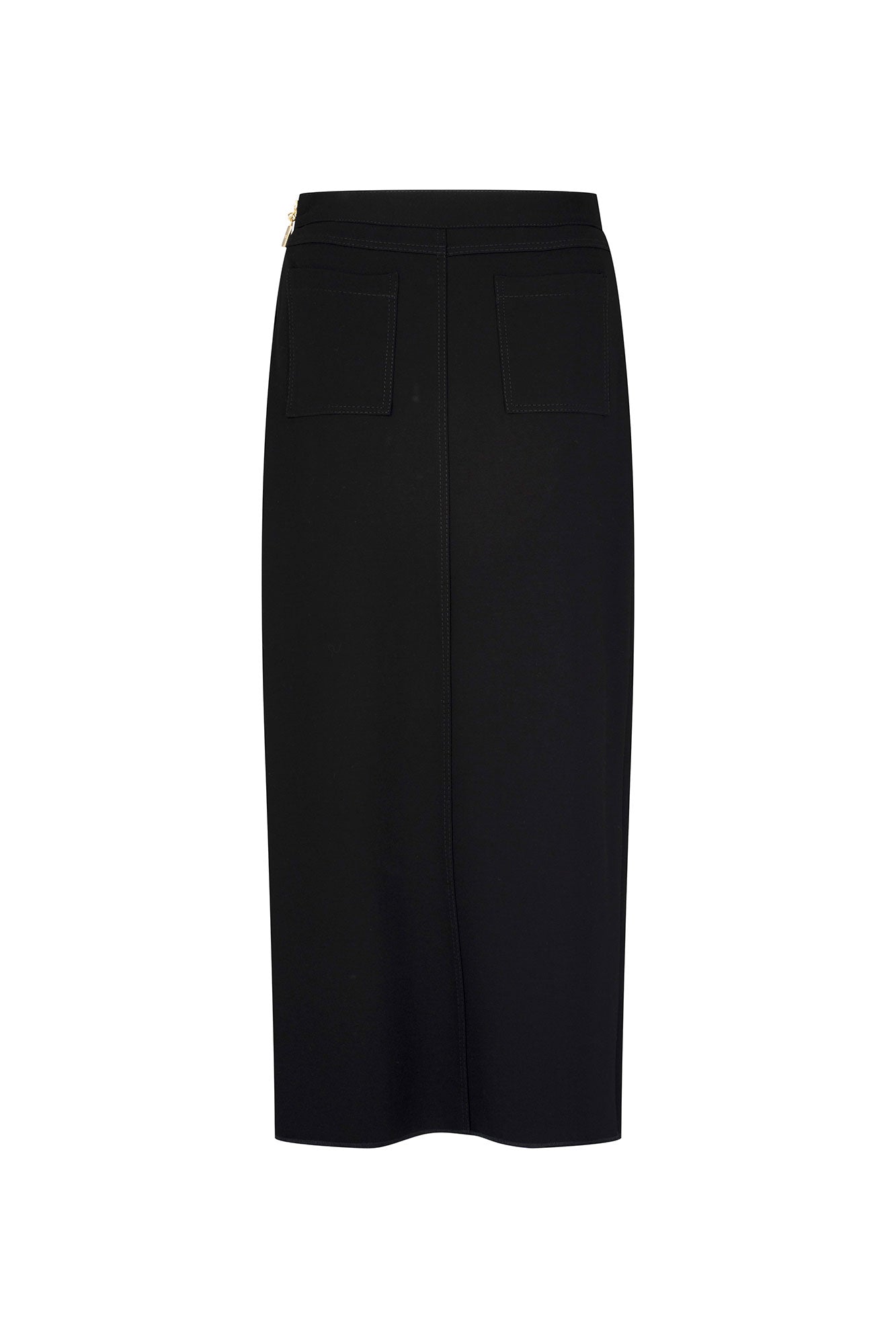 FALDA LARGA DOBLE PESPUNTE NEGRO