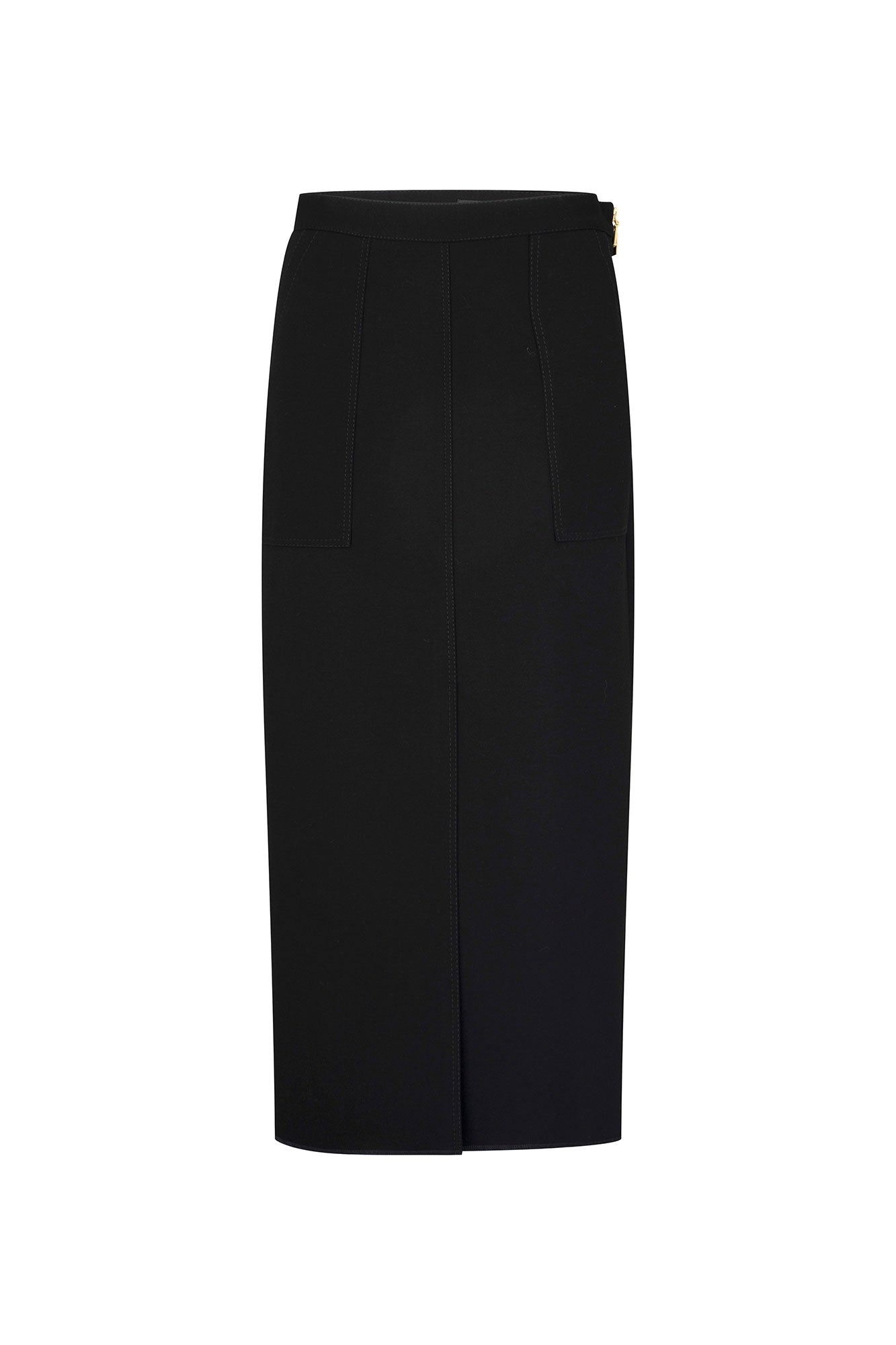 FALDA LARGA DOBLE PESPUNTE NEGRO