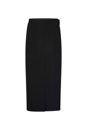 FALDA LARGA DOBLE PESPUNTE NEGRO