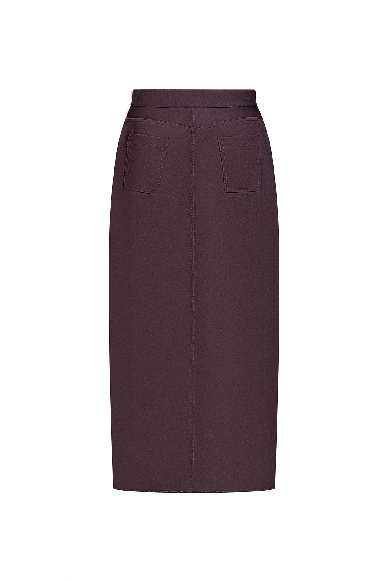 FALDA LARGA DOBLEPESPUNTE COFFE