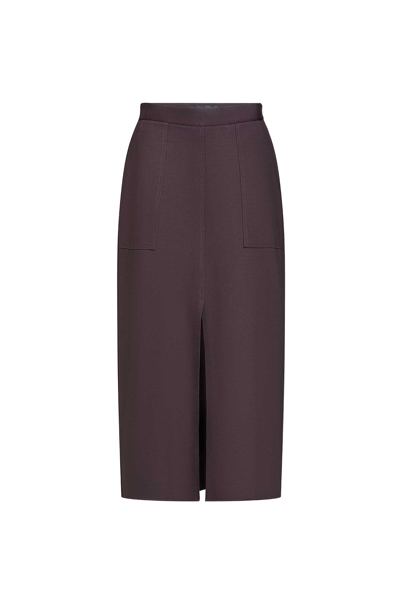 FALDA LARGA DOBLEPESPUNTE COFFE