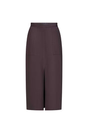 FALDA LARGA DOBLEPESPUNTE COFFE