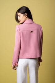 Chaqueta Jean Cinta Argolla Chicle