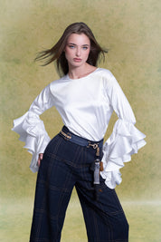 BLUSA MANGA SUPERGOLAS BLANCO