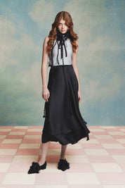 FALDA CAPAS AMARRAR NEGRO