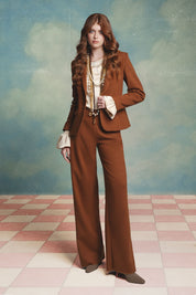 BLAZER JUAN BOTÓN TRENZA CHOCOLATE