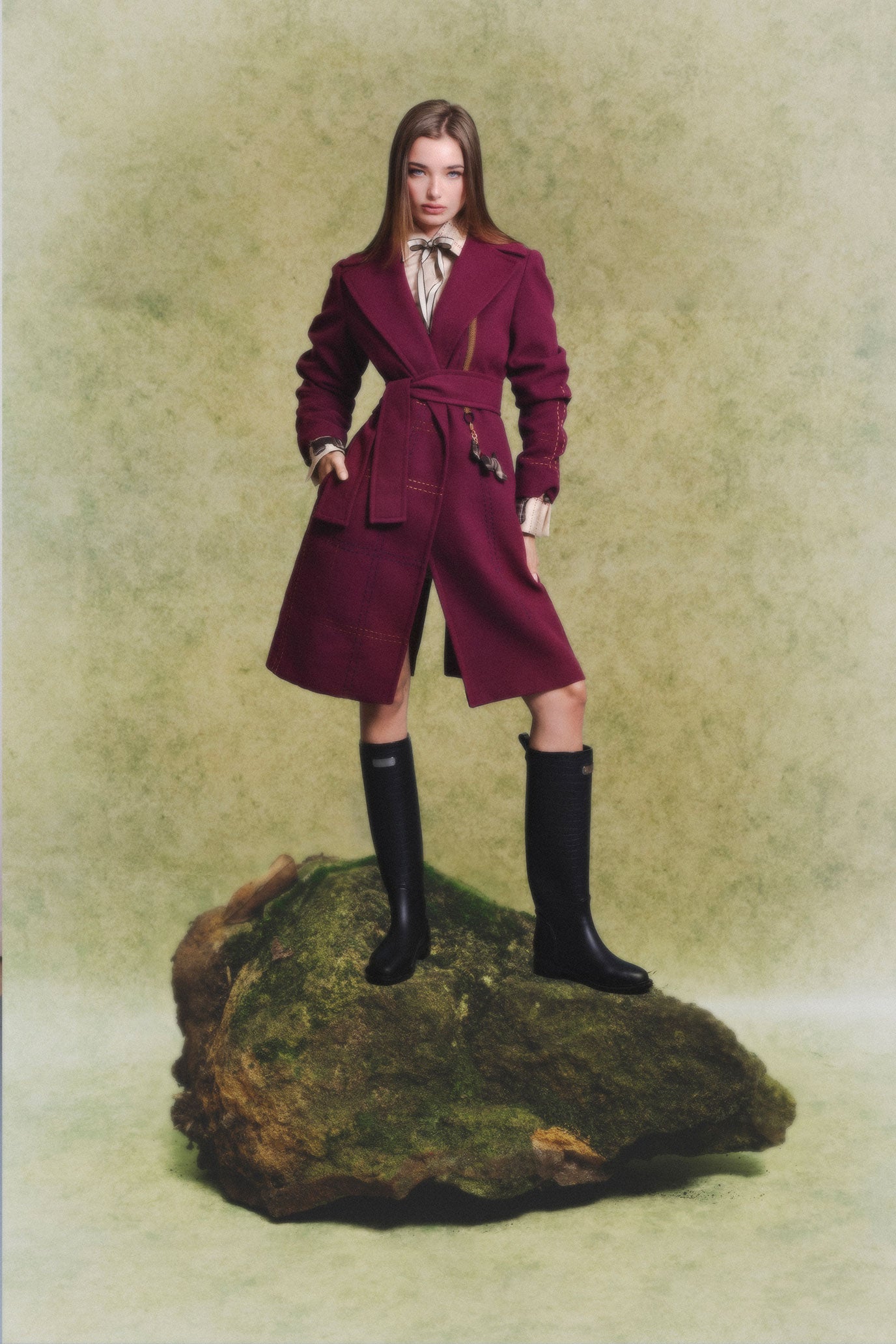 ABRIGO CRUZADO TIRA TOMBOY VINO