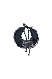 GARGANTILLA FLOR DUO LENTEJUELA NEGRO