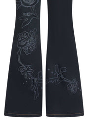 JEAN CAMPANA FLOR GRÁFICA NEGRO