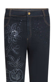 JEAN CAMPANA FLOR GRÁFICA NEGRO