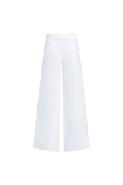 Vista trasera pantalón dril blanco bota ancha - Bettina Spitz