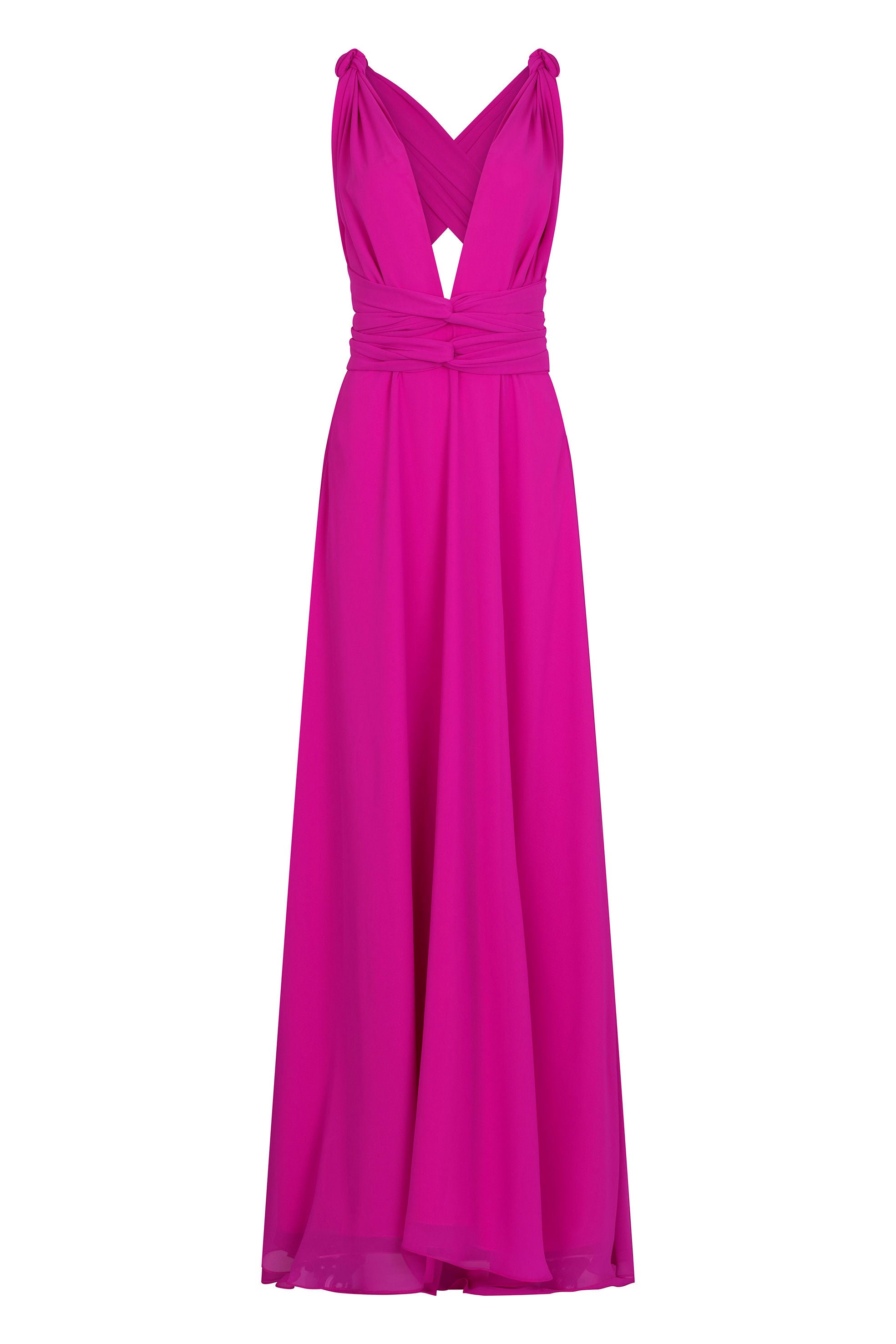 MAXI VESTIDO AMARRES FUCSIA