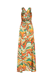 MAXI VESTIDO AMARRES OLAS VERDE