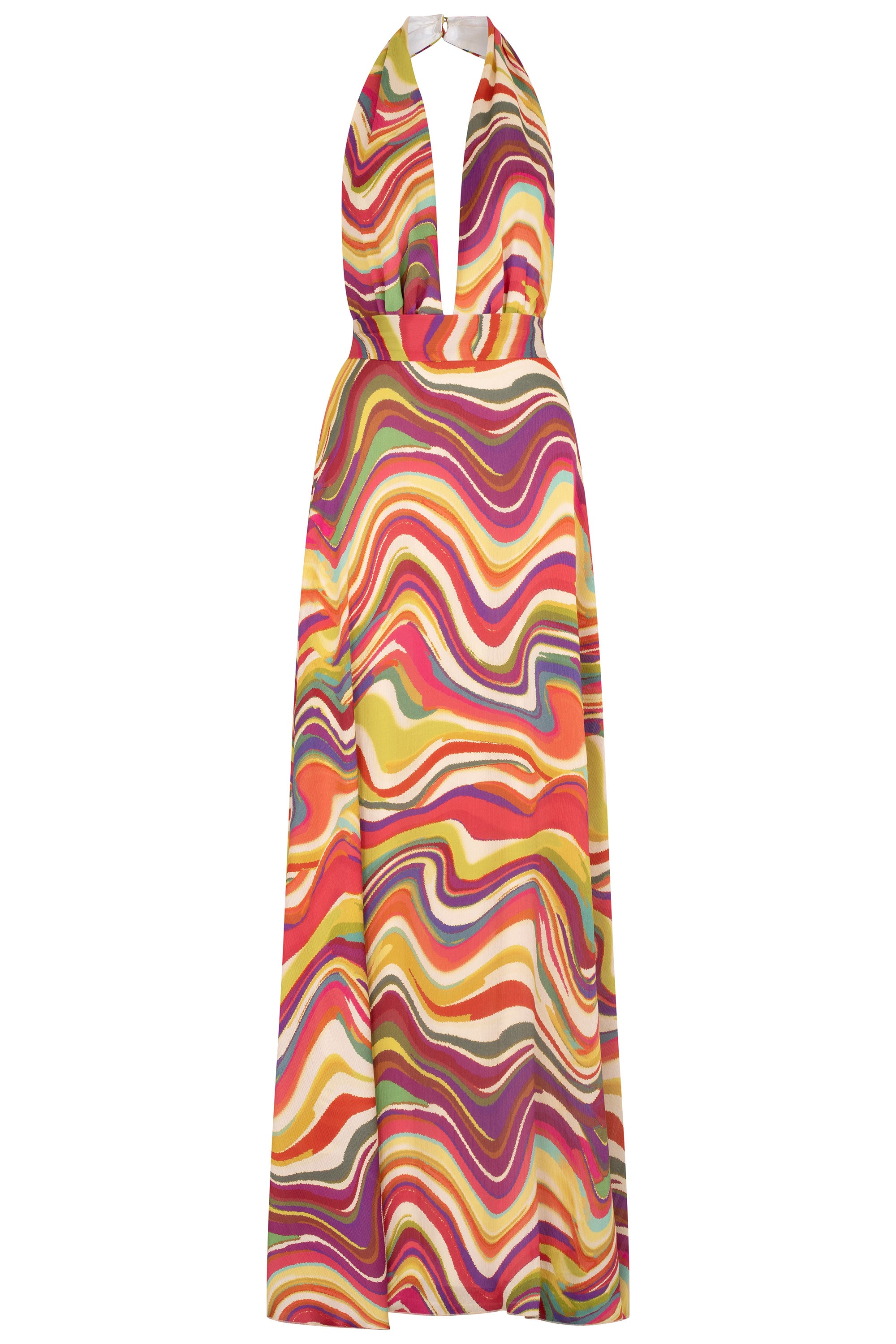 MAXI VESTIDO HALTER TIRA OLAS ARENA