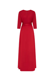 MAXI VESTIDO MARIPOSA MANGA TIRA ROJO