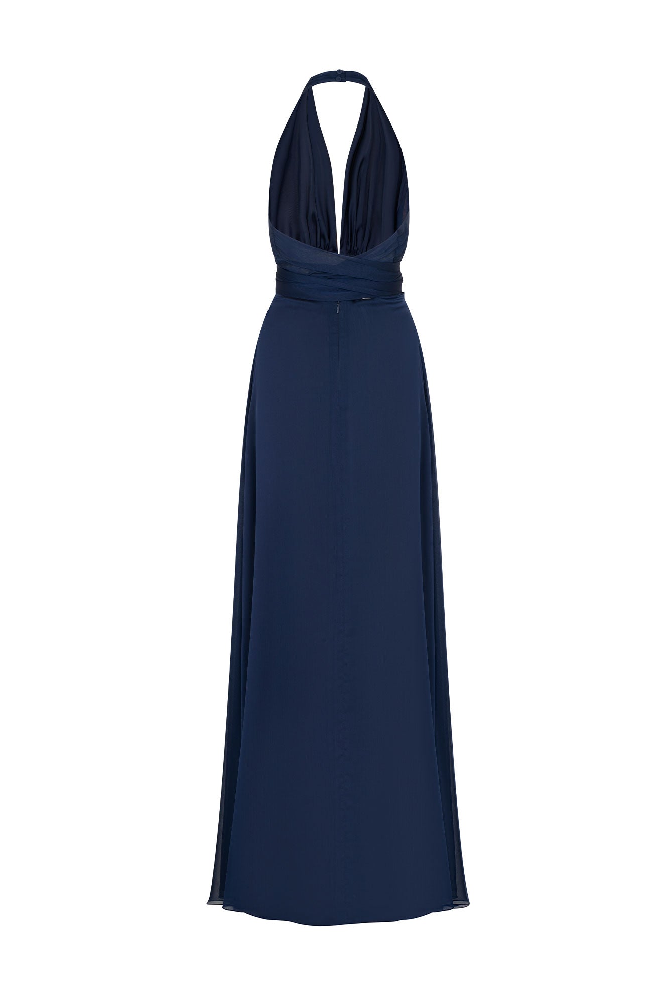 MAXIVESTIDO HALTER COSTADO TIRA NAVY