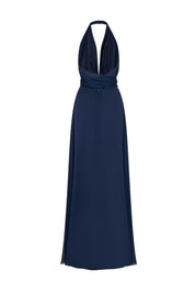 MAXIVESTIDO HALTER COSTADO TIRA NAVY