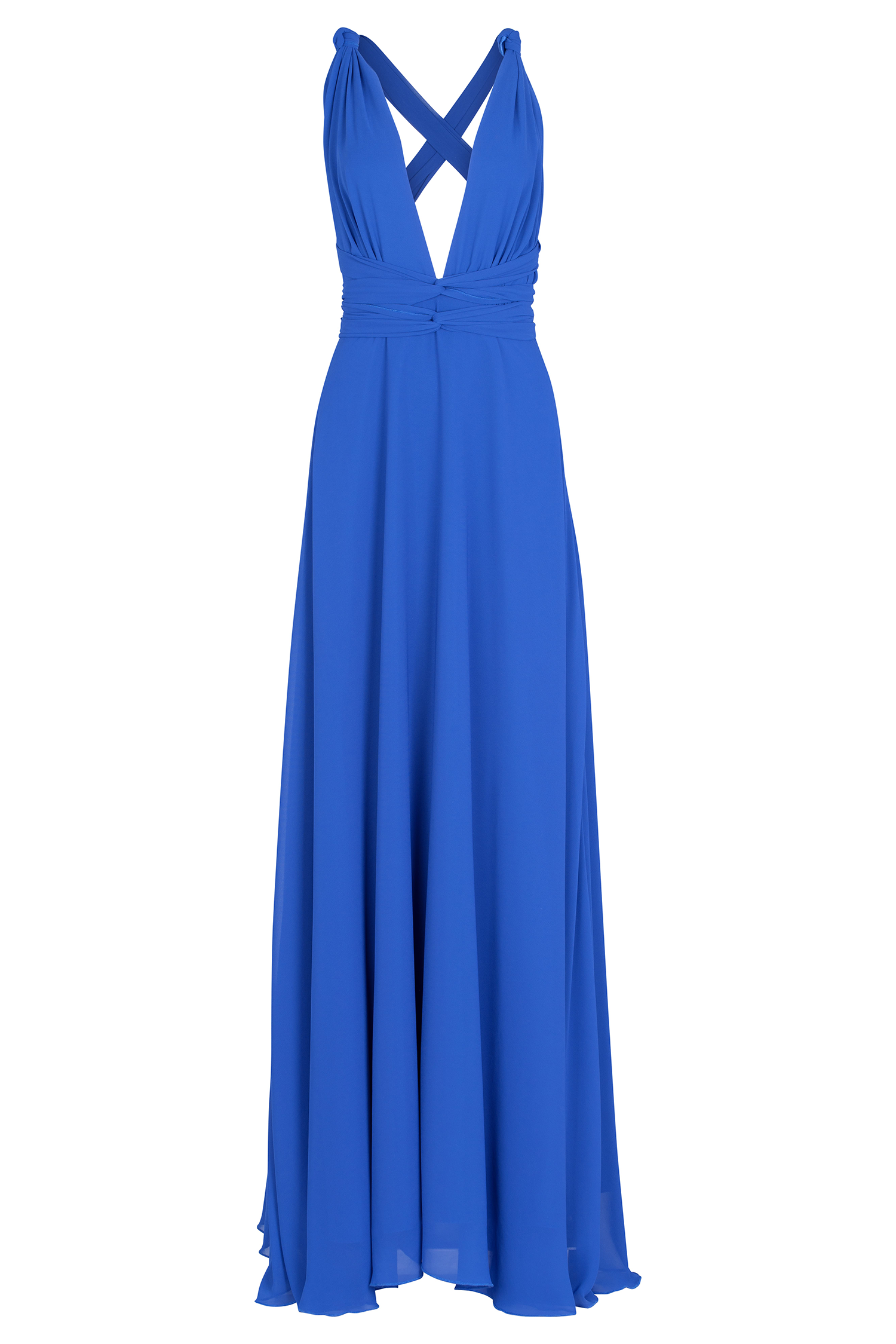 MAXI VESTIDO AMARRES AZUL REY