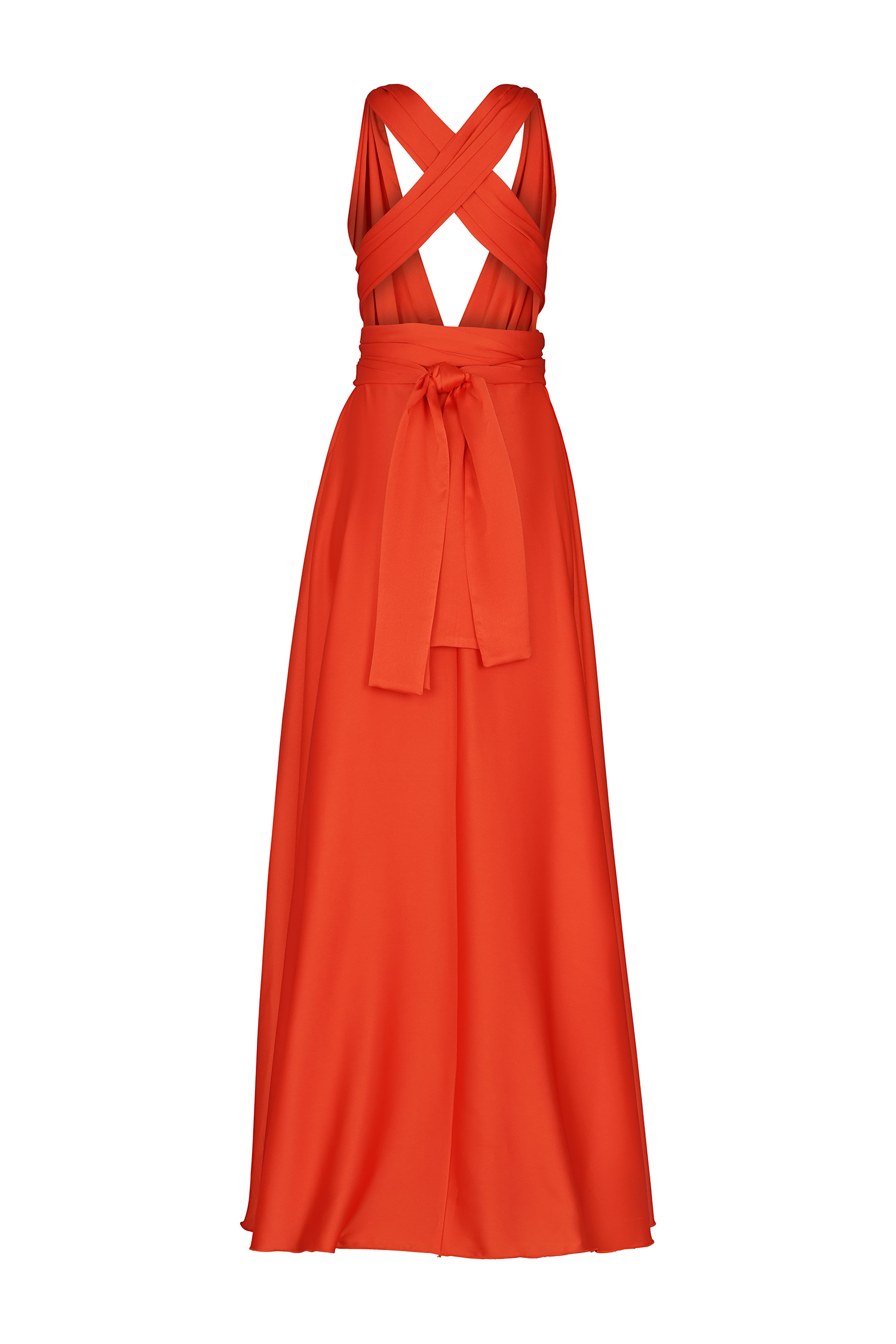 MAXI VESTIDO AMARRES TOMATE