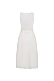 MIDI VESTIDO CINTA CINTURA TIRA NÁCAR