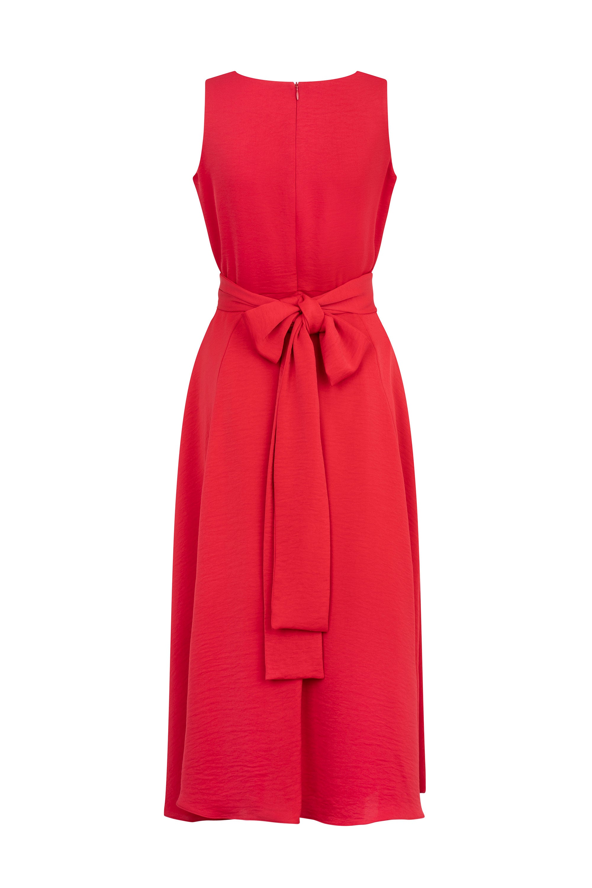 MIDI VESTIDO CINTA CINTURA TIRA ROJO